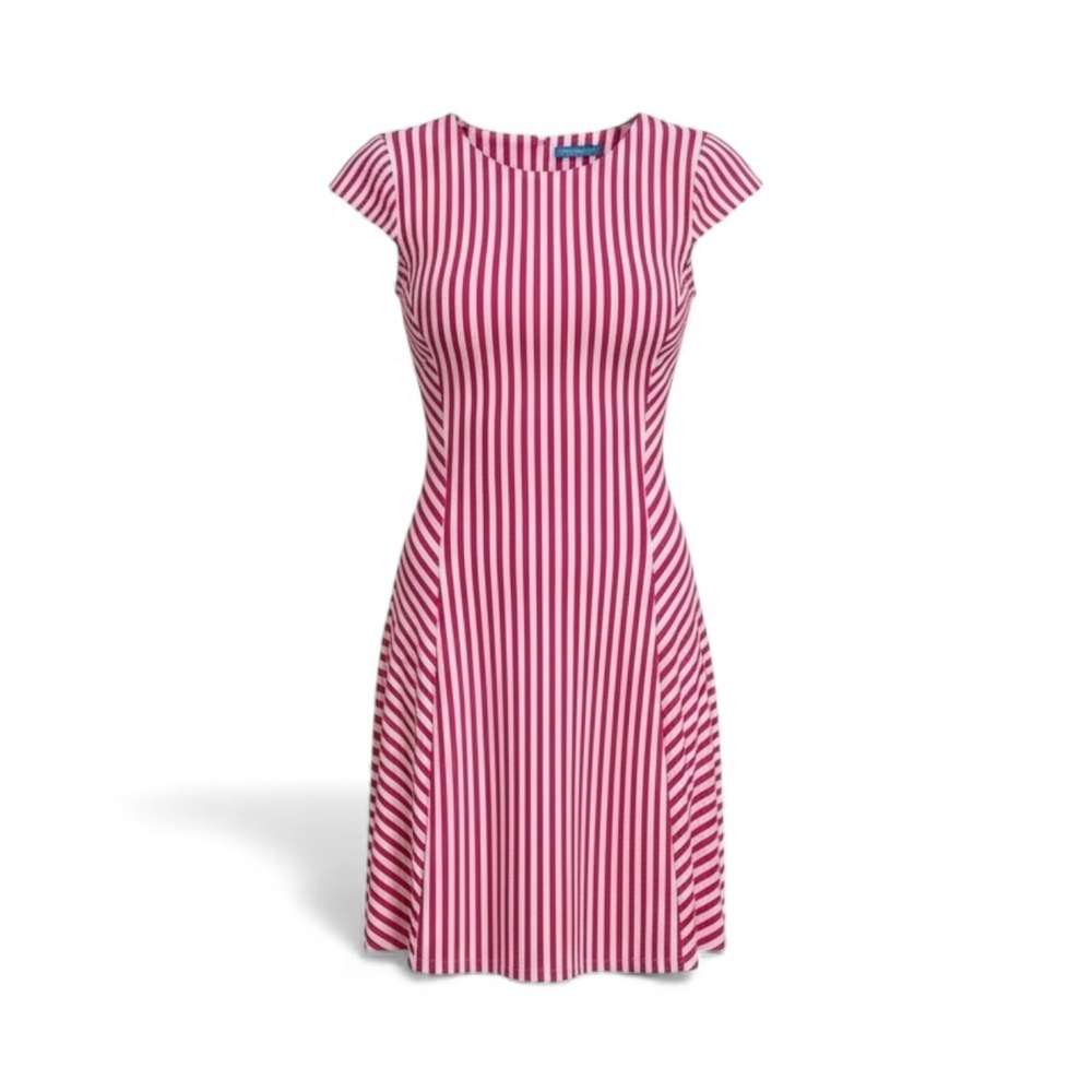 J. McLaughlin | Helena Vertical Pink Stripe Catalina Cloth Dress Small Day Dress